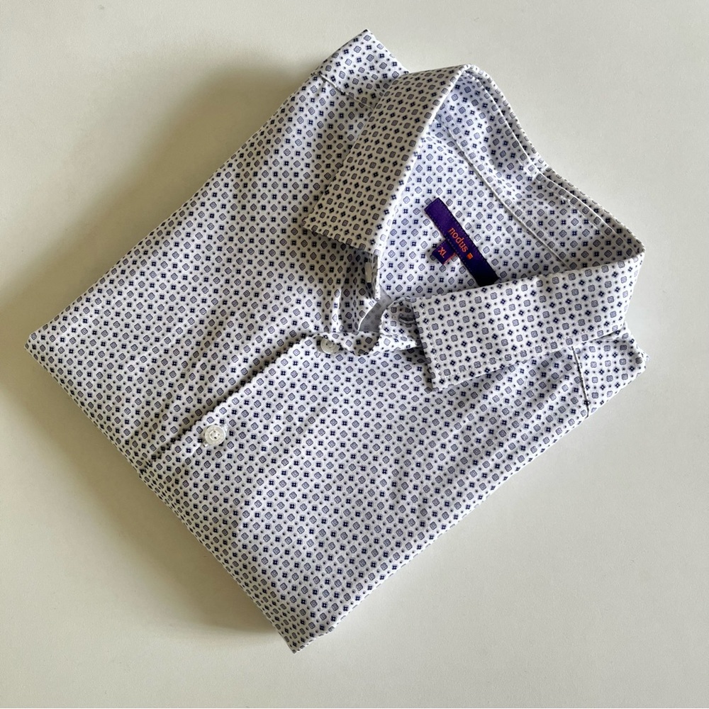 Nodus Geometric Mini Floral Tile Print Dress Shirt Size XL